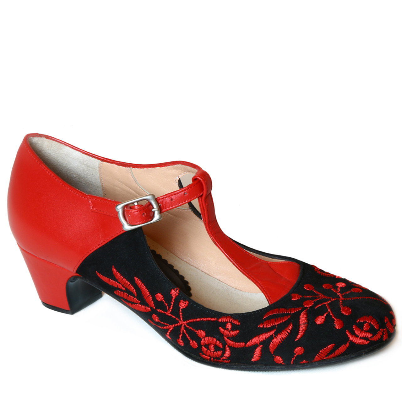 Flamenco dance shoe dos correas suede 
