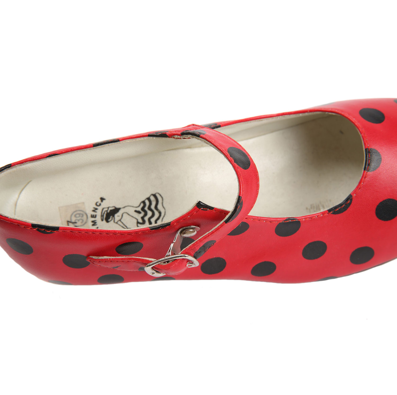 Red-Black Dots Kids Flamenco Shoes