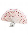 Flamenco dance fan white/red dots