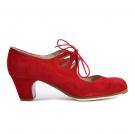 Flamenco dance Shoe Cordado Calado Suède Red