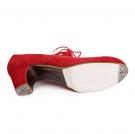 Flamenco dance Shoe Cordado Calado Suède Red