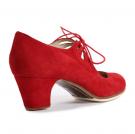 Flamenco dance Shoe Cordado Calado Suède Red