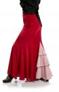 Flamenco Dance Skirt Azabache VII Red-Pink