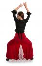 Flamenco Dance Skirt Azabache VII Red-Pink