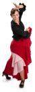 Flamenco Dance Skirt Azabache VII Red-Pink