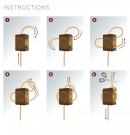 Guitar string tie brown amber color