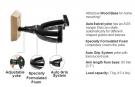 Flamenco guitar wall mount hanger with auto grab system