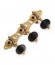 Guitar tuning machines, solid brass, black buttons