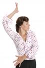 Flamenco dance top white with red dots