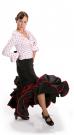 Flamenco dance top white with red dots
