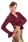 Flamenco dance blouse aubergine 