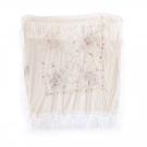 Ecru silk shawl 120cm x 120cm handmade embroideries