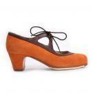 Flamenco dance Shoe Candor Suède Orange/Brown