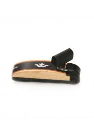 Capo LI with off-center positioned peg, mother of pearl inlay