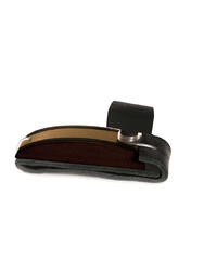Capo LV with off-center positioned peg, mother of pearl inlay