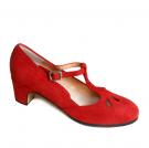 Flamenco shoe Trebol red suede