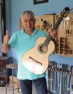 Jerónimo Maya flamenco guitar blanca mother of pearl inlays on rosette and bridge