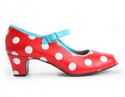 Spanish dance shoe for children white dots