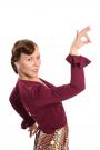 Flamenco dance blouse aubergine 